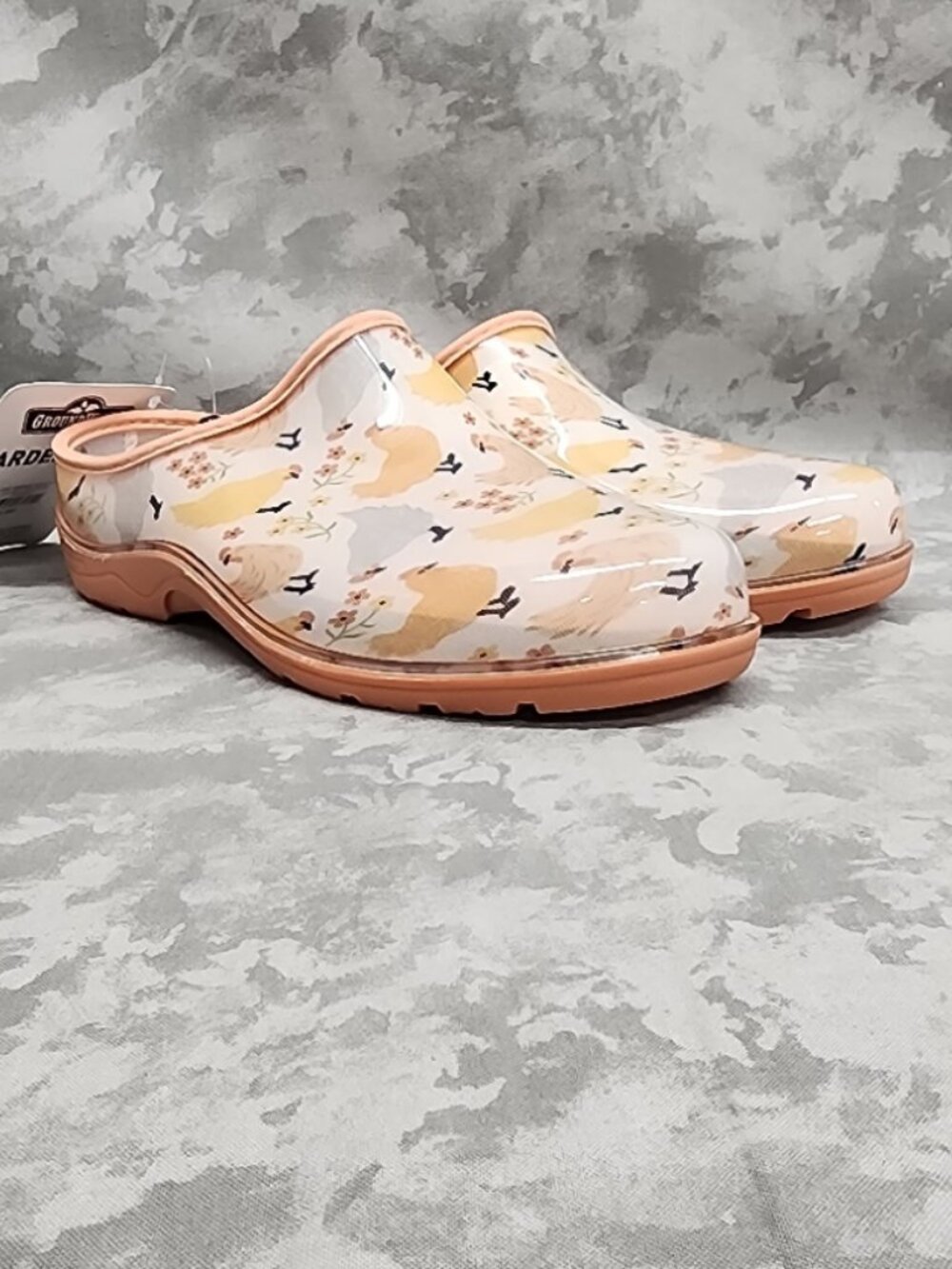 New Ground Work Waterproof Garden Shoe Clogs - Chicken Print - Size 7